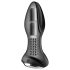 Satisfyer - plug anal vibrador rotatorio con perlas - silicona negra