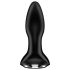 Satisfyer - plug anal vibrador rotatorio con perlas - silicona negra