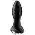 Satisfyer - plug anal vibrador rotatorio con perlas - silicona negra