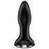 Satisfyer - plug anal vibrador rotatorio con perlas - silicona negra
