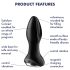 Satisfyer - plug anal vibrador rotatorio con perlas - silicona negra