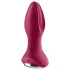 Satisfyer - Plug anal rotador recargable con perlas - silicona roja