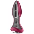 Satisfyer - Plug anal rotador recargable con perlas - silicona roja