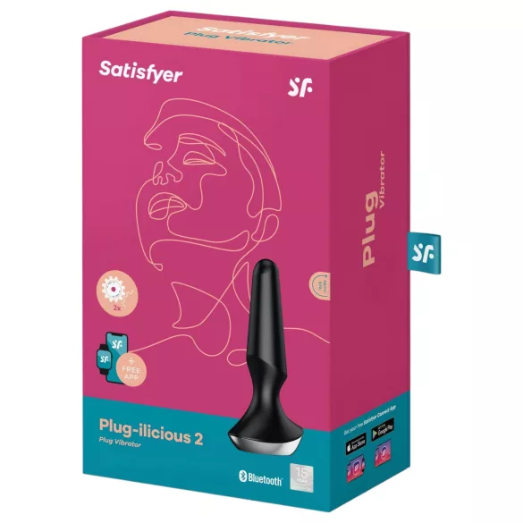 Satisfyer Plug-ilicious 2 - Vibrador anal con control por app (negro)