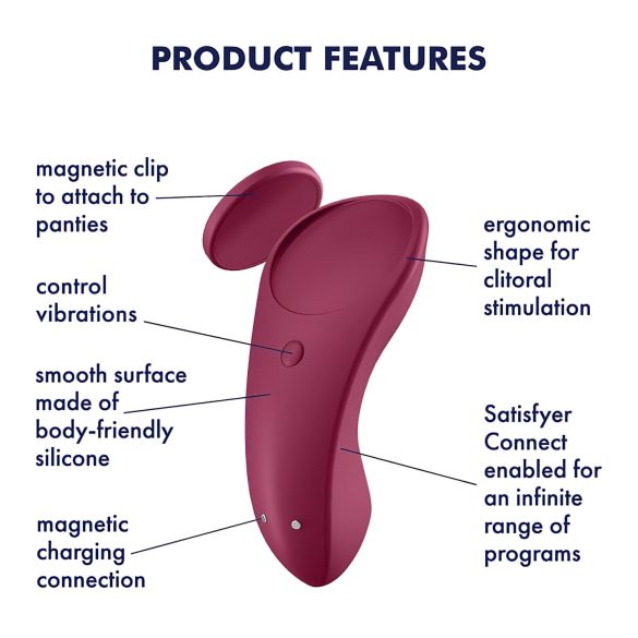 Satisfyer Sexy Secret - vibrador de bragas inteligente impermeable - rojo