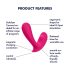 Satisfyer Top Secret - vibrador doble motor inteligente - silicona rosa