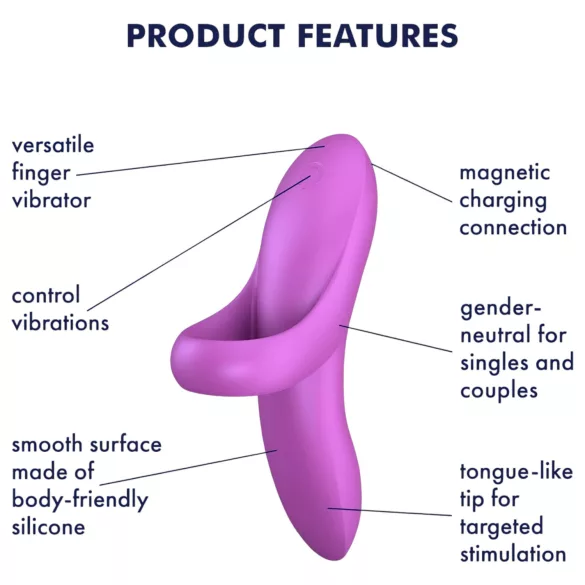 Satisfyer Bold Lover - vibrador para dedo recargable impermeable rosa