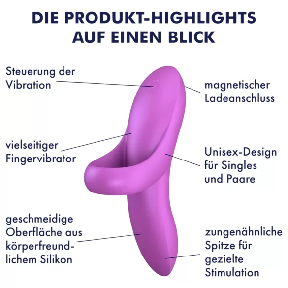 Satisfyer Bold Lover - vibrador para dedo recargable impermeable rosa