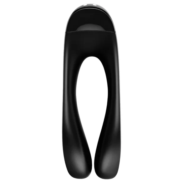 Satisfyer Candy Cane - vibrador doble recargable impermeable silicona negro