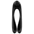 Satisfyer Candy Cane - vibrador doble recargable impermeable silicona negro