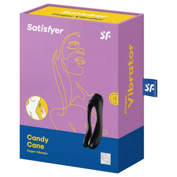 Satisfyer Candy Cane - vibrador doble recargable impermeable silicona negro