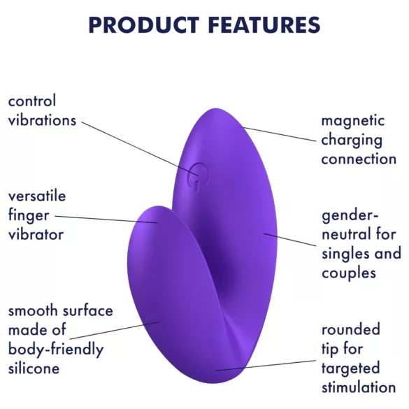 Satisfyer Love Riot - vibrador de dedo recargable e impermeable - lila