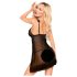 Penthouse - babydoll transparente y tanga - negro