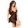 Penthouse - babydoll transparente con rosas - lencería negra - M/L