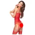 Penthouse - conjunto lencería red abierta ondulada - rojo
