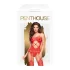 Penthouse - conjunto lencería red abierta ondulada - rojo - XL