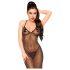 Vestido Largo Brillante Transparente con Tanga (Negro) - Penthouse Love on Fire - L/XL