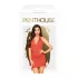 Penthouse - conjunto lencería halter fruncido - rojo - M/L