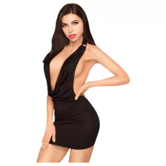   Penthouse - vestido lencero con cuello halter y tanga - negro - M/L