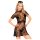 Conjunto Penthouse Poison Cookie - vestido de encaje, tanga y adorno para el cabello (negro) - M/L