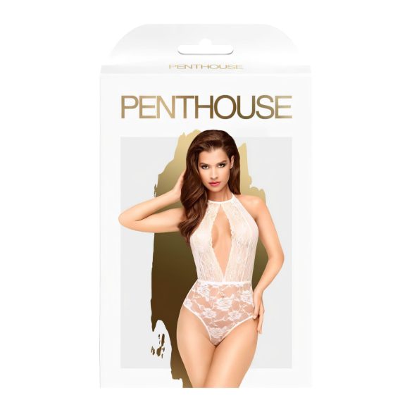 Penthouse Toxic Powder - body lencería con cuello halter - blanco