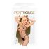 Penthouse - body de red abierto - mono transparente negro