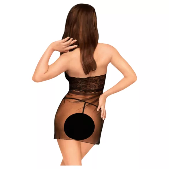 Penthouse All Yours - conjunto lencería babydoll y tanga de encaje negro - M/L