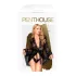 Penthouse Hypnotic Power - bata corta de encaje y tanga - negro