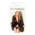 Penthouse Hypnotic Power - bata corto de encaje y tanga (negro) - XL