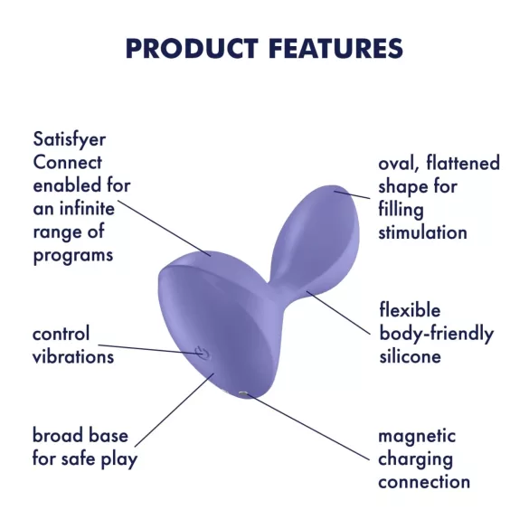 Satisfyer Sweet Seal - Vibrador anal controlado por aplicación (morado)