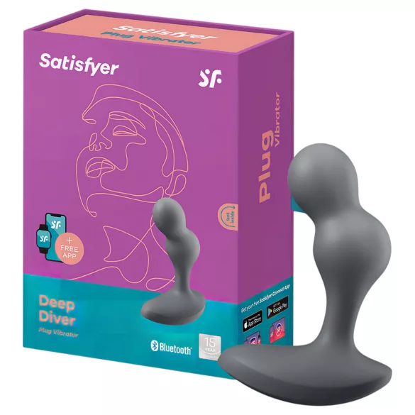 Satisfyer Deep Diver - Vibrador anal controlado por app (gris)
