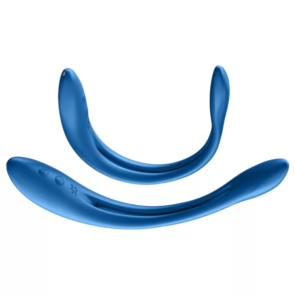 Satisfyer - vibrador para parejas flexible recargable - silicona azul