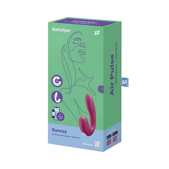Satisfyer Sunray - vibrador 2 en 1 recargable con ondas de aire (rojo)