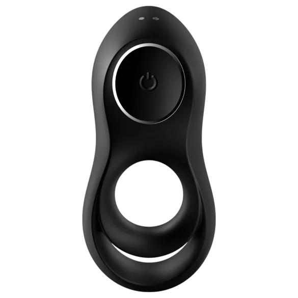 Satisfyer Legendary Duo - anillo vibrador para pene recargable - silicona negra