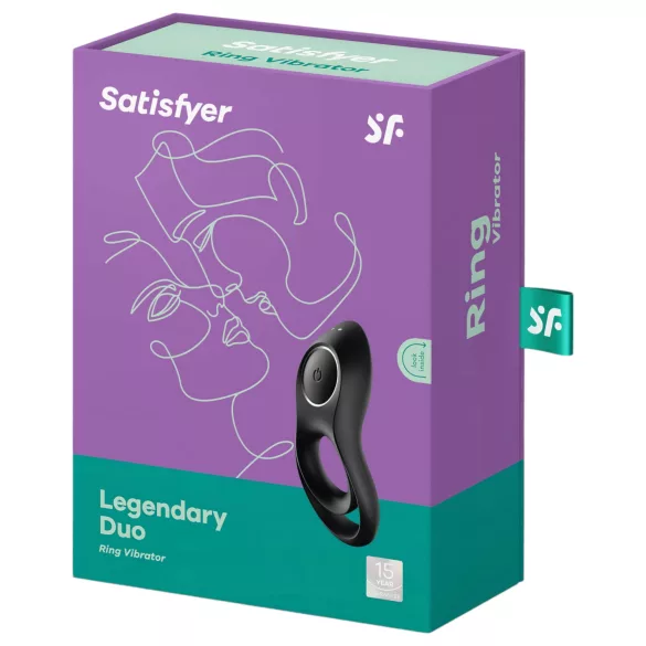 Satisfyer Legendary Duo - anillo vibrador para pene recargable - silicona negra