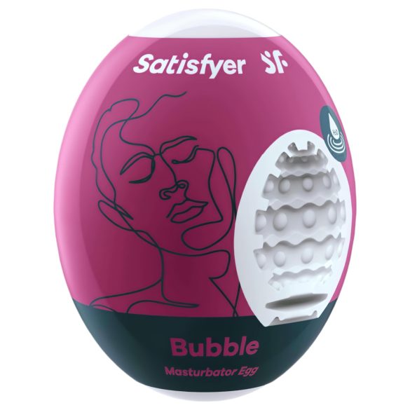 Satisfyer Egg Bubble - masturbador huevo texturizado - silicona