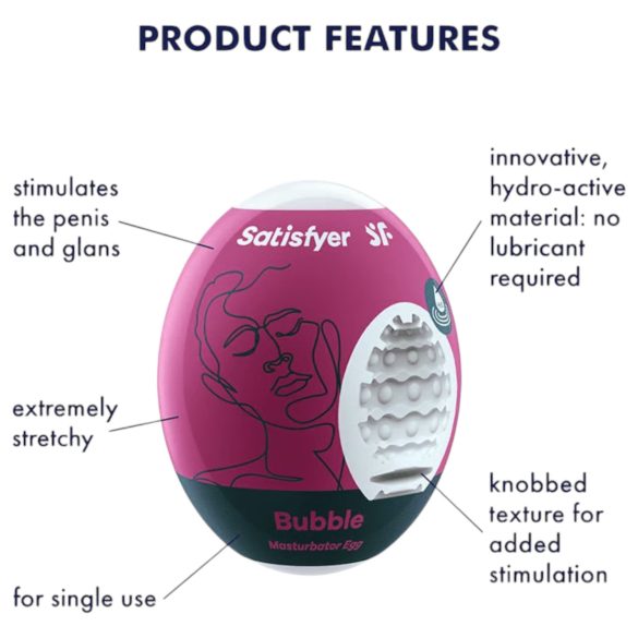 Satisfyer Egg Bubble - masturbador huevo texturizado - silicona