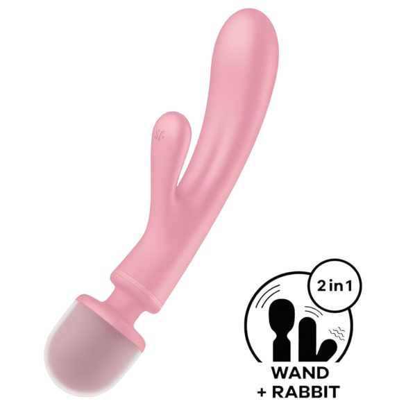 Satisfyer Triple Lover - Vibrador masajeador punto G y clítoris - silicona rosa