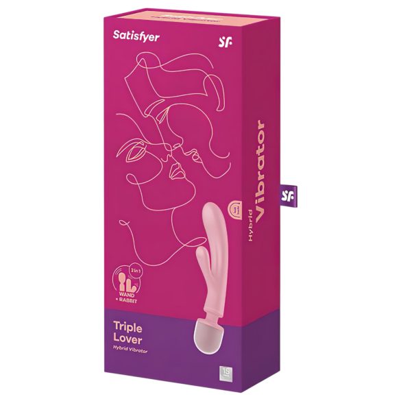 Satisfyer Triple Lover - Vibrador masajeador punto G y clítoris - silicona rosa