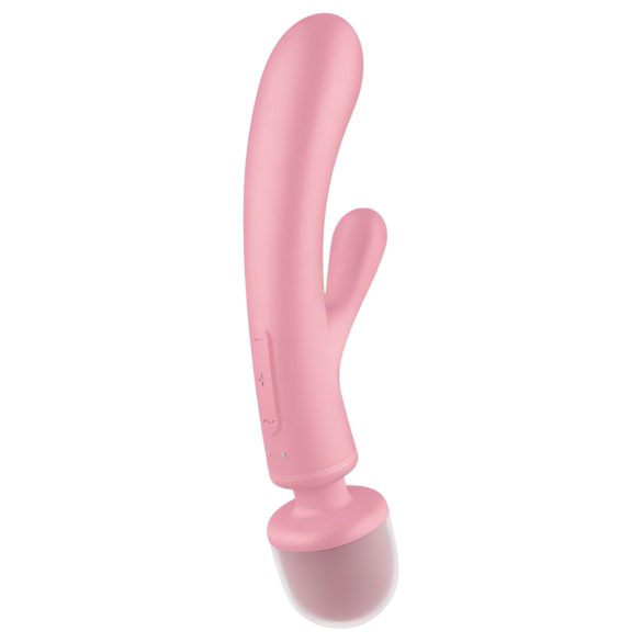 Satisfyer Triple Lover - Vibrador masajeador punto G y clítoris - silicona rosa