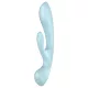 Satisfyer Triple Oh - vibrador recargable con brazo para el clítoris (azul)