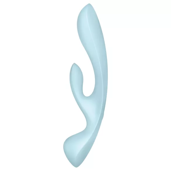 Satisfyer Triple Oh - vibrador recargable con estimulador de clítoris - azul