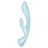 Satisfyer Triple Oh - vibrador recargable con estimulador de clítoris - azul