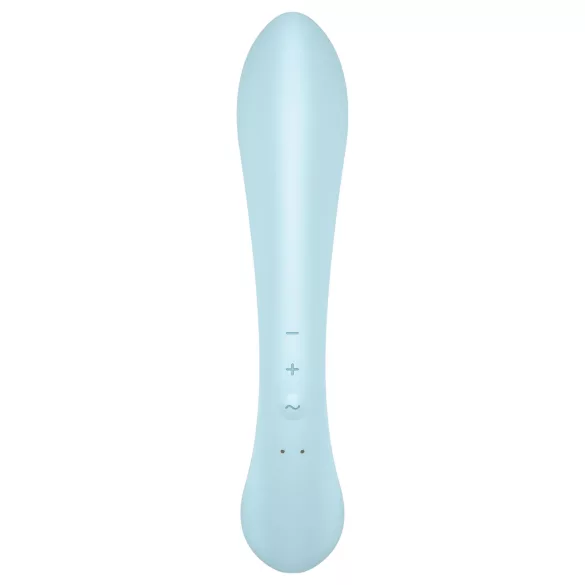 Satisfyer Triple Oh - vibrador recargable con estimulador de clítoris - azul