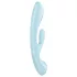 Satisfyer Triple Oh - vibrador recargable con estimulador de clítoris - azul