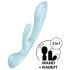 Satisfyer Triple Oh - Vibrador recargable con brazo para clítoris (azul)
