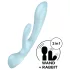 Satisfyer Triple Oh - vibrador recargable con estimulador de clítoris - azul