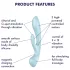 Satisfyer Triple Oh - vibrador recargable con estimulador de clítoris - azul