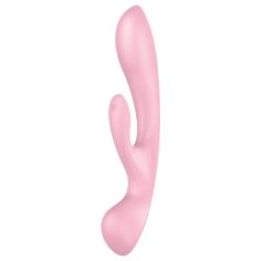   Satisfyer Triple Oh - vibrador recargable con brazo para clítoris - rosa