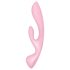 Satisfyer Triple Oh - vibrador rosa con brazo de clítoris recargable